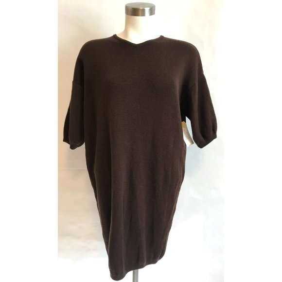 Dolce & Gabbana Brown 100% Wool Sweater Dress, Size 10 (US) 46 (IT)